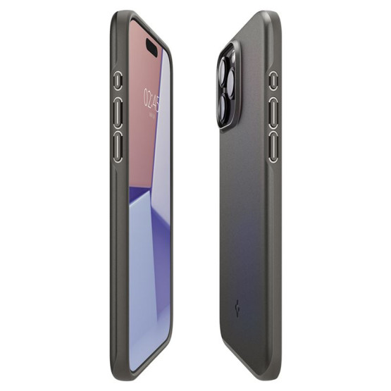 Гръб Spigen Thin Fit за iPhone 15 Pro Max - Тъмно сив