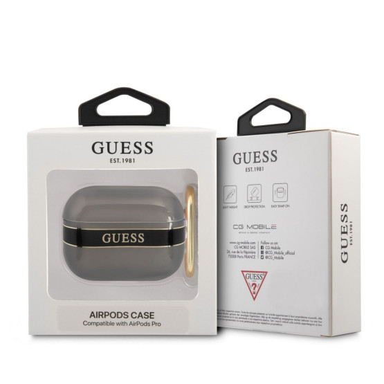 Калъф Guess TPU Printed Stripe Case for Airpods Pro - Черен