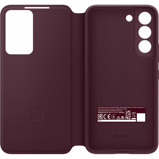 Калъф Samsung Clear View Cover за Galaxy S22 Plus - Бордо, EF-ZS906CEE