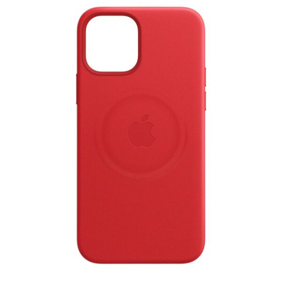 Оригинален гръб Apple Leather Magsafe Cover за iPhone 12 Mini - Червен, MHK73ZM/A