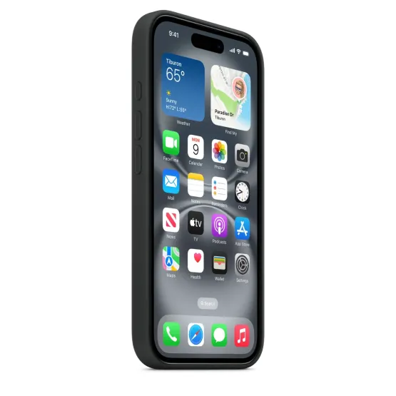 Оригинален Гръб Apple за Apple iPhone 16, Silicone Case with MagSafe- Черен, MYY13ZM/A
