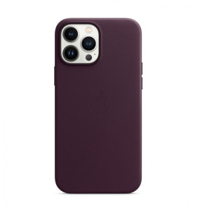 Гръб Apple Leather Case with MagSafe за iPhone 13 Pro Max - Тъмно лилав, MM1M3ZM/A