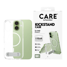 Гръб Care by PanzerGlass за iPhone 17, Feature Case Transparent w. Kickstand and MagSafe
