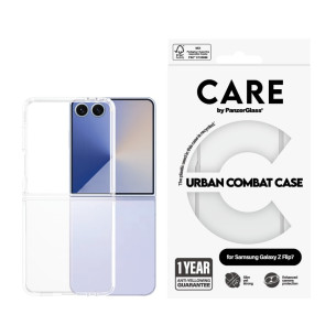 Гръб Care by PanzerGlass за Samsung Galaxy Z FLip 7, Flagship Case, Urban Combat, Прозрачен