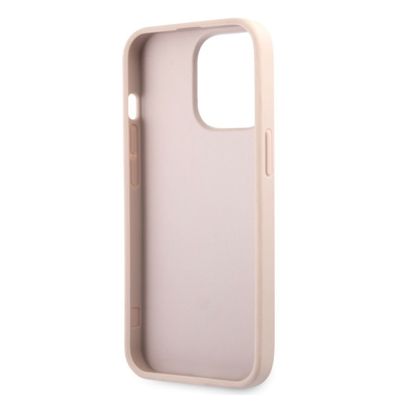 Гръб Guess PU 4G Metal Logo Case за iPhone 13 Pro - Розов