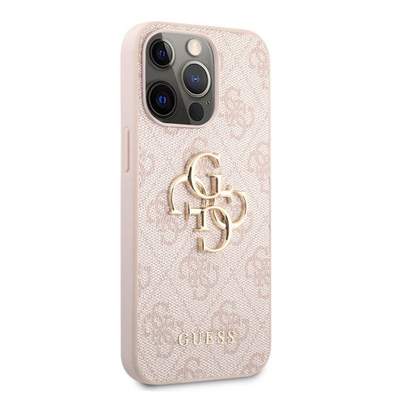Гръб Guess PU 4G Metal Logo Case за iPhone 13 Pro - Розов