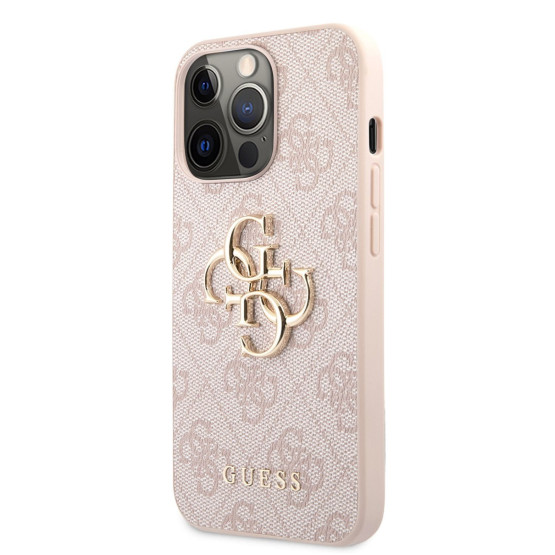 Гръб Guess PU 4G Metal Logo Case за iPhone 13 Pro - Розов