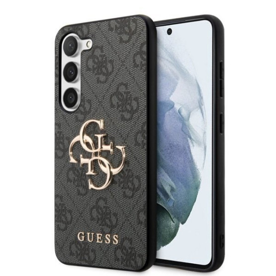 Гръб Guess PU 4G Metal Logo Case за Samsung Galaxy S23 - Сив