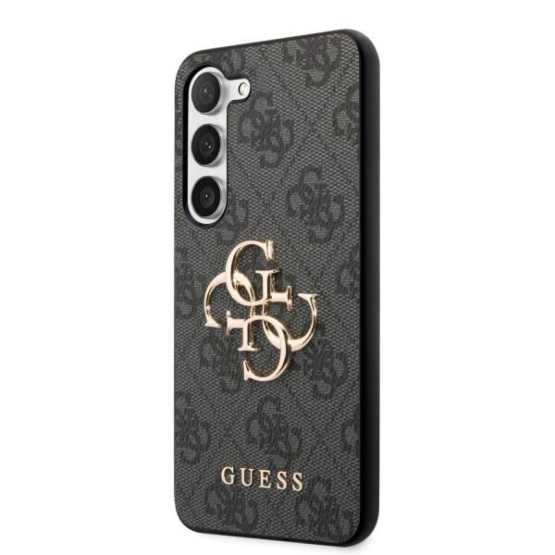 Гръб Guess PU 4G Metal Logo Case за Samsung Galaxy S23 - Сив