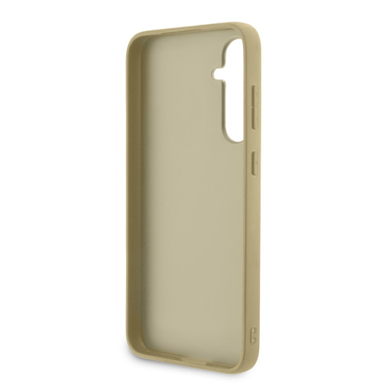 Гръб Guess PU Fixed Glitter 4G Metal Logo Case за Samsung Galaxy S23 FE -Златист