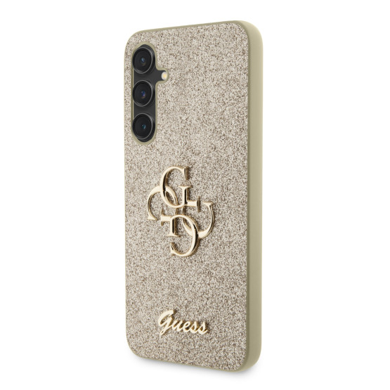 Гръб Guess PU Fixed Glitter 4G Metal Logo Case за Samsung Galaxy S23 FE -Златист