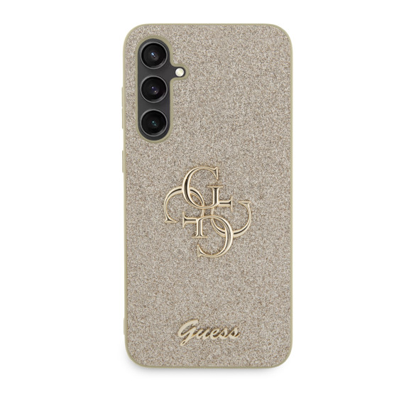 Гръб Guess PU Fixed Glitter 4G Metal Logo Case за Samsung Galaxy S23 FE -Златист