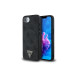 Гръб Guess за iPhone 16E, PU, 4G Strass, Triangle Metal Logo, Черен