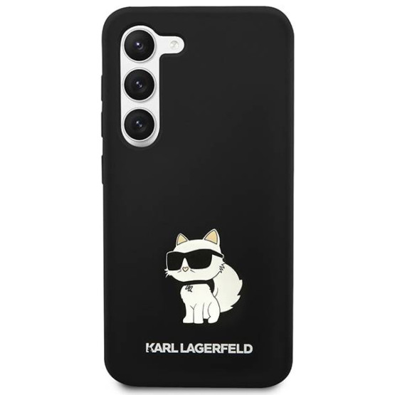 Гръб Karl Lagerfeld Liquid Silicone Choupette NFT Case за Samsung Galaxy S23 - Черен