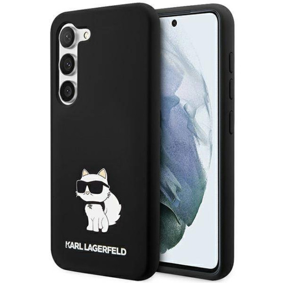 Гръб Karl Lagerfeld Liquid Silicone Choupette NFT Case за Samsung Galaxy S23 - Черен