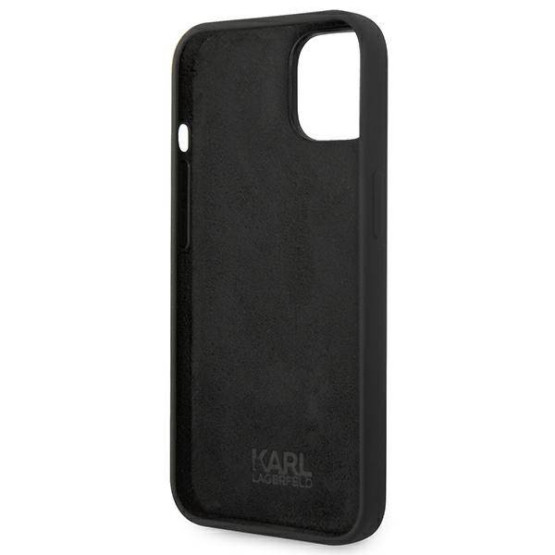 Гръб Karl Lagerfeld Liquid Silicone Гръб Karl Head Case за iPhone 14 - Черен
