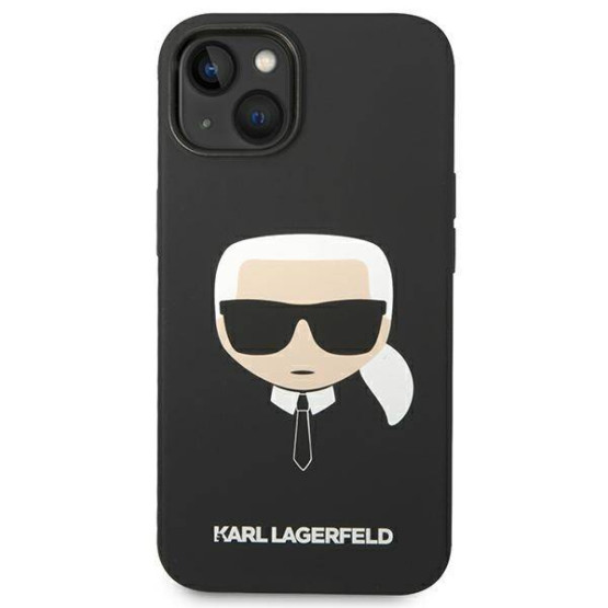 Гръб Karl Lagerfeld Liquid Silicone Гръб Karl Head Case за iPhone 14 - Черен