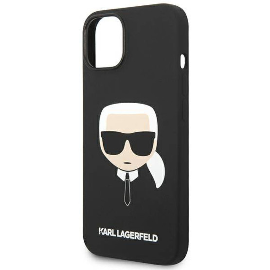 Гръб Karl Lagerfeld Liquid Silicone Гръб Karl Head Case за iPhone 14 - Черен
