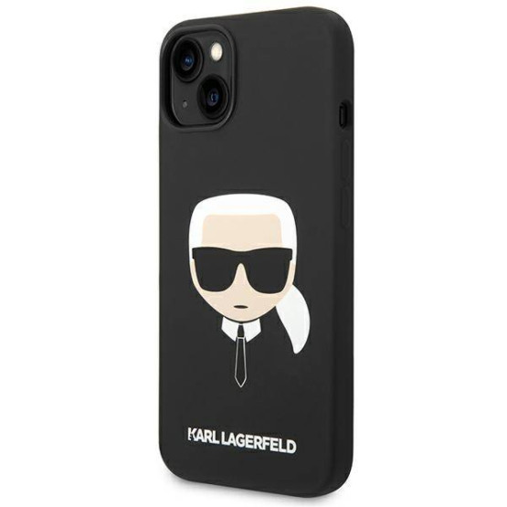 Гръб Karl Lagerfeld Liquid Silicone Гръб Karl Head Case за iPhone 14 - Черен