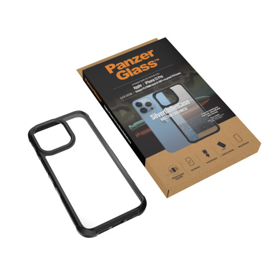 Гръб PanzerGlass SilverBulletCase за Iphone 13 Pro - Черна рамка