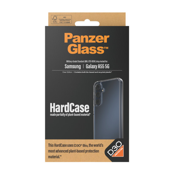 Гръб PanzerGlass за Samsung A55 5G, HardCase, D3O, Прозрачен