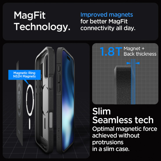 Гръб Spigen Core Armor MagSafe за iPhone 16 Pro - Черен
