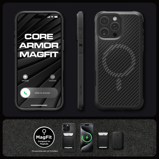 Гръб Spigen Core Armor MagSafe за iPhone 16 Pro - Черен
