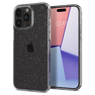 Гръб Spigen Liquid Crystal Glitter за iPhone 15 Pro Max - Прозрачен/блестящ
