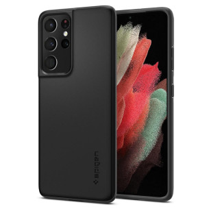 Гръб Spigen Thin Fit за Samsung S21 Ultra - Черен