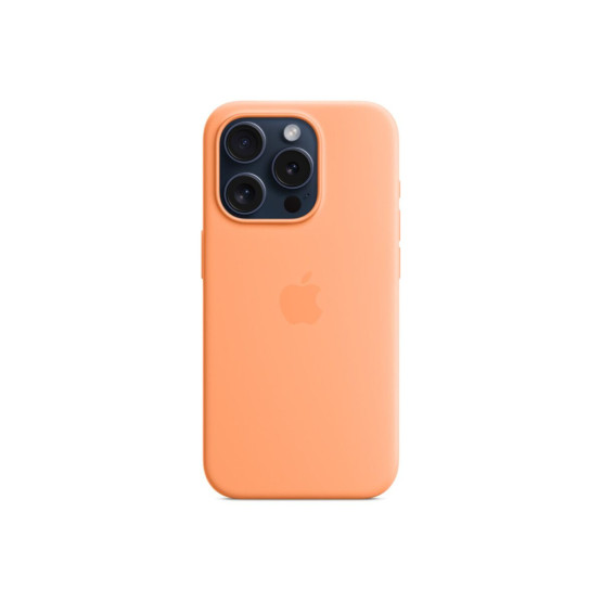 Оригинален гръб Apple Silicone Magsafe Cover за iPhone 15 Pro - Orange Sorb, MT1H3ZM/A