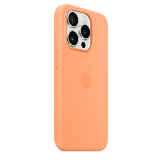 Оригинален гръб Apple Silicone Magsafe Cover за iPhone 15 Pro - Orange Sorb, MT1H3ZM/A