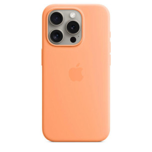 Оригинален гръб Apple Silicone Magsafe Cover за iPhone 15 Pro - Orange Sorb, MT1H3ZM/A