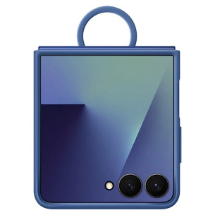 Оригинален гръб Samsung Silicone Cover with Ring за Galaxy Z Flip 7 - Син, EF-PF766TNE
