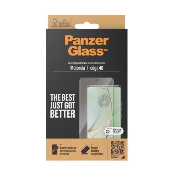 Стъклен протектор PanzerGlass за Motorola Moto Edge 40 , UWF