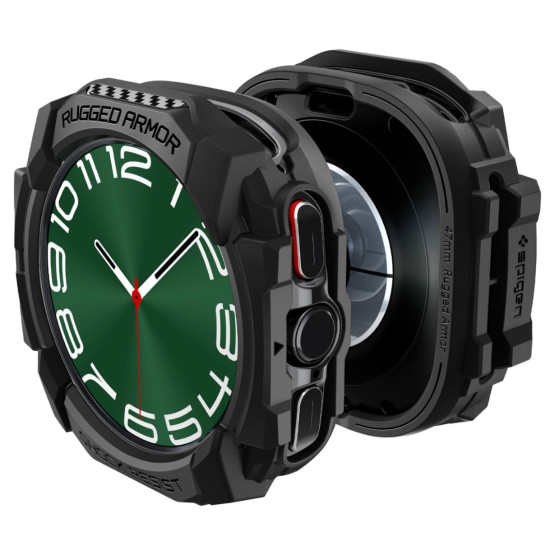 Удароустойчив протектор Spigen Rugged Armor за Samsung Galaxy Watch Ultra - Черен