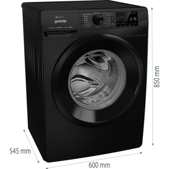 Пералня Gorenje WPNEI84A1SW/B , 1400 об./мин., 8.00 kg, A , Черен
