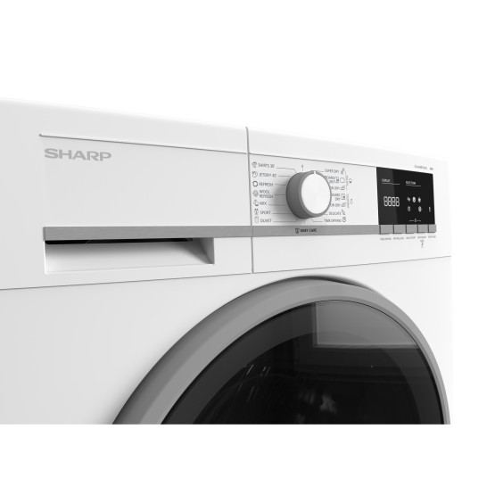 Сушилня Sharp KD-GHB8S7GW2 , 8 kg, A++ , Бял - Sharp