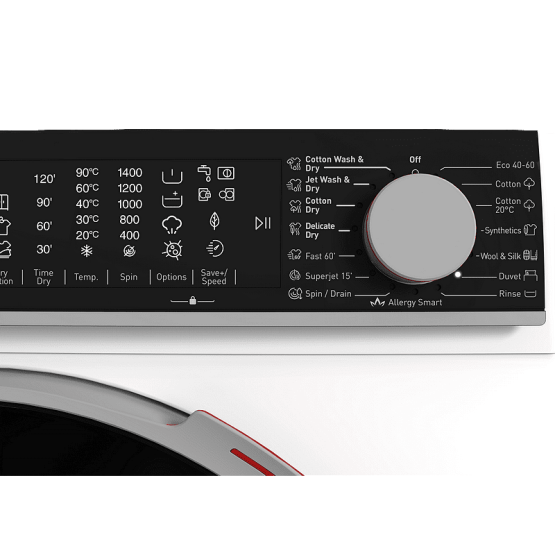 Пералня със сушилня Sharp ES-NDL914CWA/D , 1400 об./мин., 6 kg, 9.00 kg, A , D , Бял