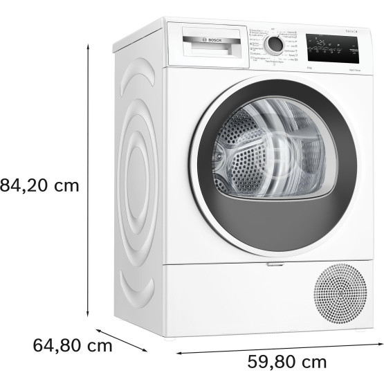 Сушилня Bosch WTH85209BY , 8 kg, D , Бял