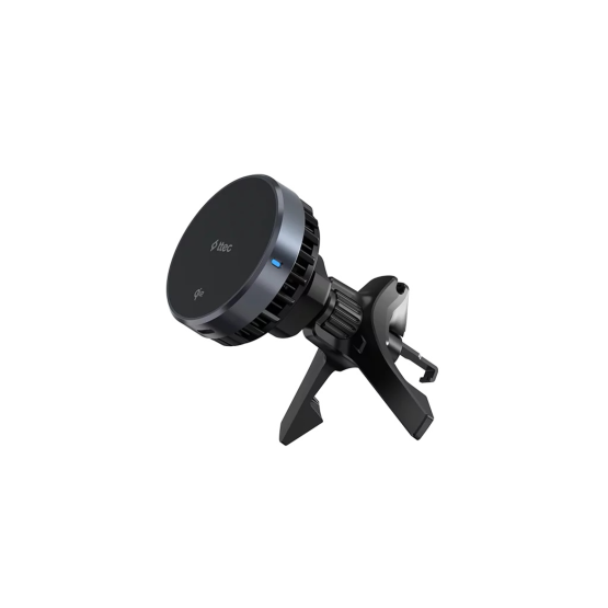 Стойка за кола ttec AirCharger Drive Pro Qi2/MagSafe 15W Wireless Fast Charger/In-Car Phone Holder with Cooling Techn. - Черна