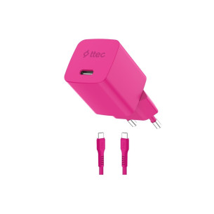 Зарядно ttec SmartCharger GaN 45W PD + Кабел USB-C Розов