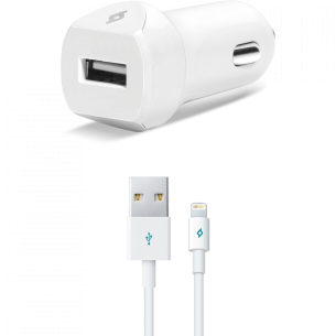 Зарядно за кола 12V SpeedCharger USB In-Car Charger, 2.1A, incl. Lightning Cable - Бяло