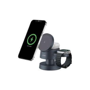 Безжично Wireless зарядно ttec AirCharger Quattro Mini MagSafe Comp. 4in1 iPhone + Apple Watch + AirPods Wireless Foldable Charging Stand - Черно
