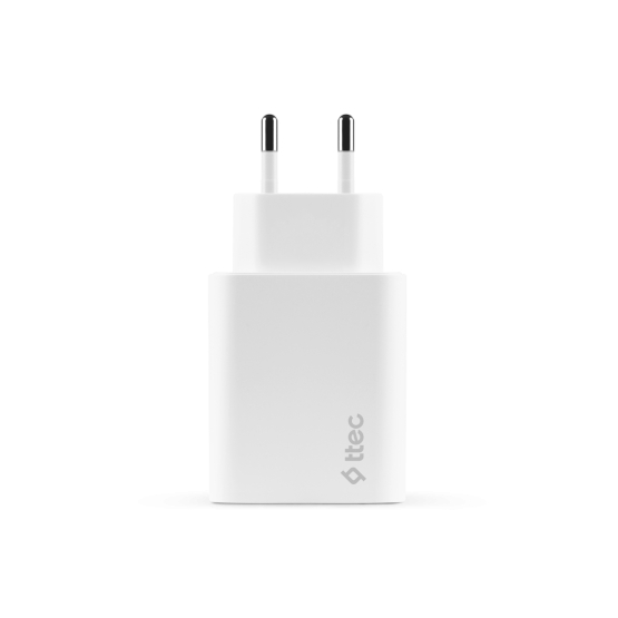 Адаптер ttec SmartCharger Duo PD Travel Charger USB-C+USB-A 32W - Бял