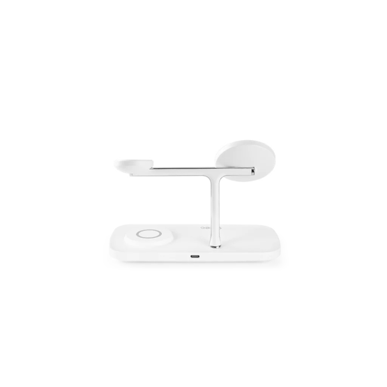 Безжично Wireless зарядно ttec AirCharger Trio Pro Qi2/MagSafe 15W 3in1 iPhone + Apple Watch + AirPods Wireless Fast Charging Stand - Бяло