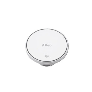 Безжично Wireless зарядно 220V ttec AirCharger M Pro Qi2/MagSafe Compatible 15W iPhone/Android Wireless Fast Charger - Бяло