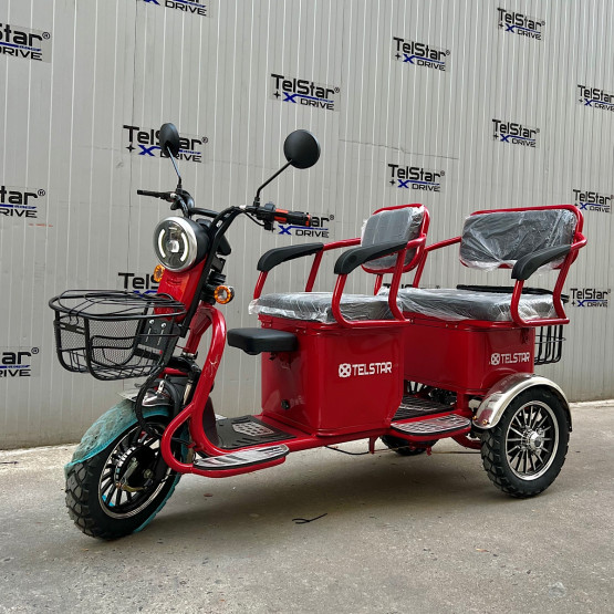 Соларна карго четириместна електрическа триколка с покрив TELSTAR TS-005.3 1500W 60V 23Ah