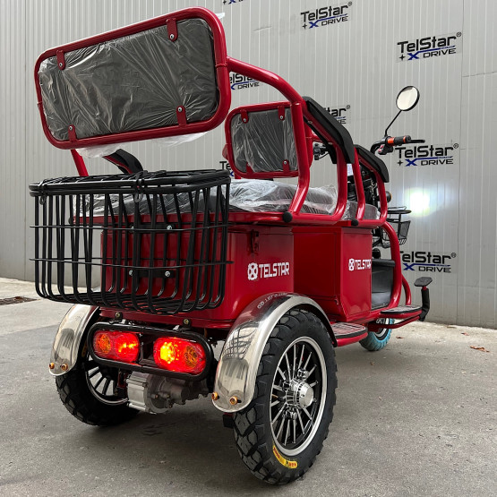 Соларна карго четириместна електрическа триколка с покрив TELSTAR TS-005.3 1500W 60V 23Ah