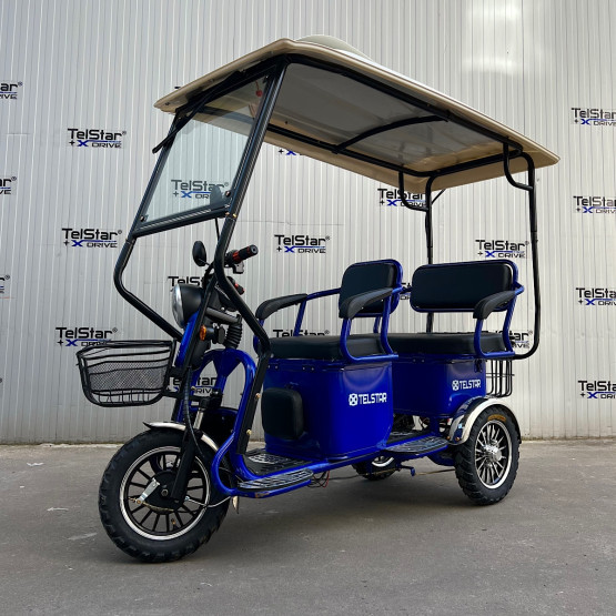 Соларна карго четириместна електрическа триколка с покрив TELSTAR TS-005.3 1500W 60V 23Ah