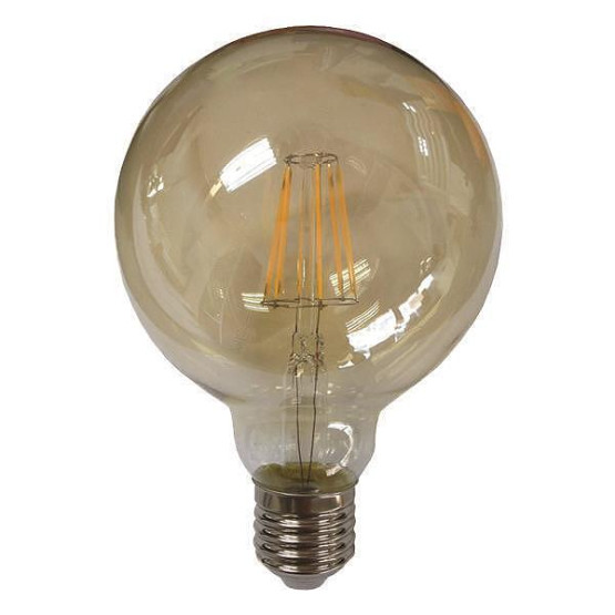 LED крушка глобус EUROLAM G96 FILAMENT DIMMABLE 8W E27 2400K, GOLD GL